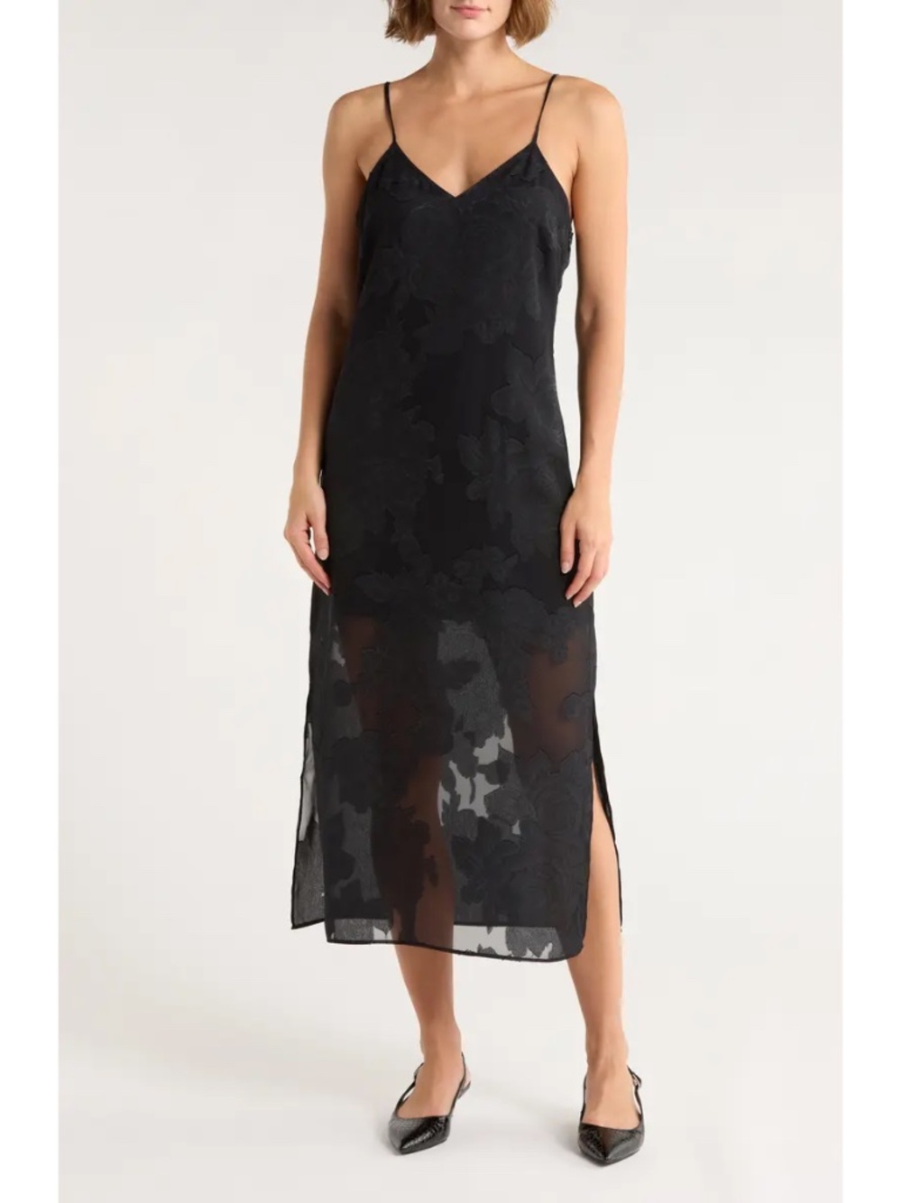 LEITH Jacquard Slip Dress